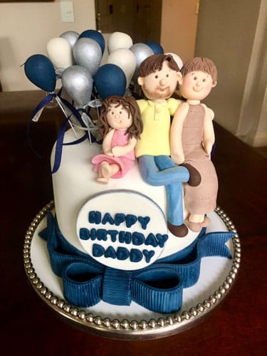Balloons Father's Day Cake Custom Fondant