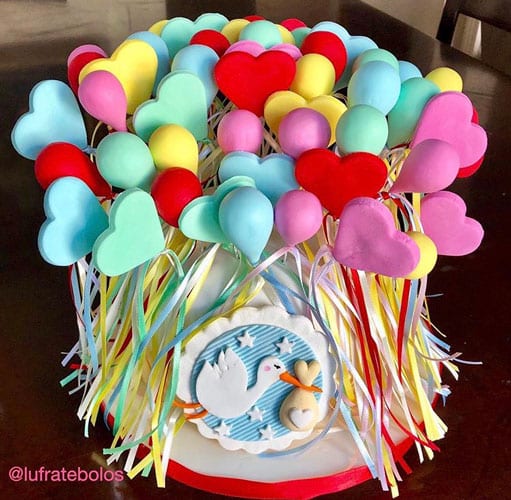 Baby Shower Balloons Cake Custom Fondant