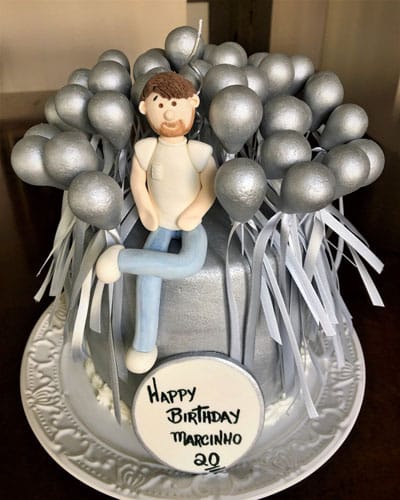 Young Men's Cake With Balloons