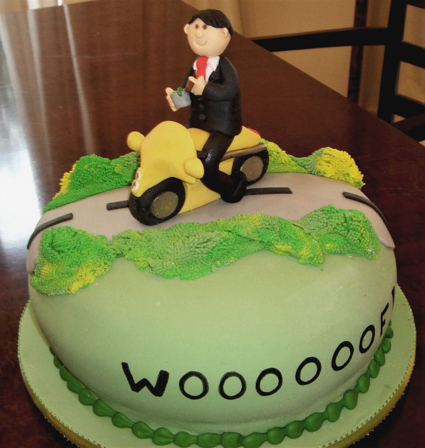 Biker Executive Cake: Suit Monday, Road Friday